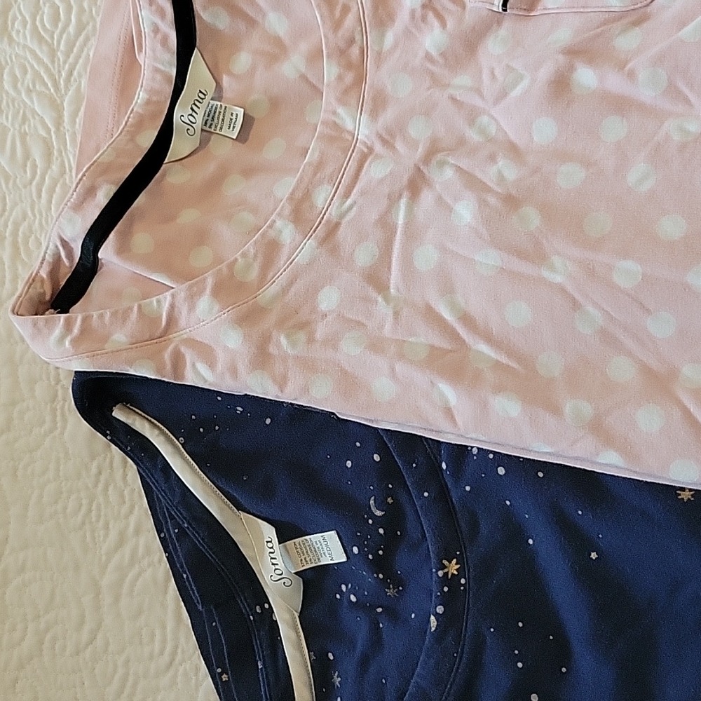 Two Soma 3/4 Sleeve Nightshirts